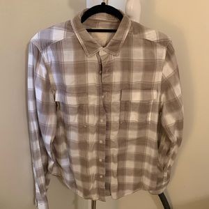 Life after denim oxford shirt medium tan plaid